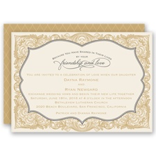 Antique Border - Golden - Invitation
